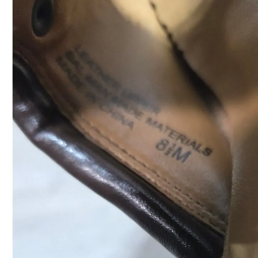 Prima Royale Tan Leather Open Toe Block Heel Sandal Size 8.5